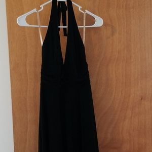 BCBG Max Azria asymmetrical halter black dress